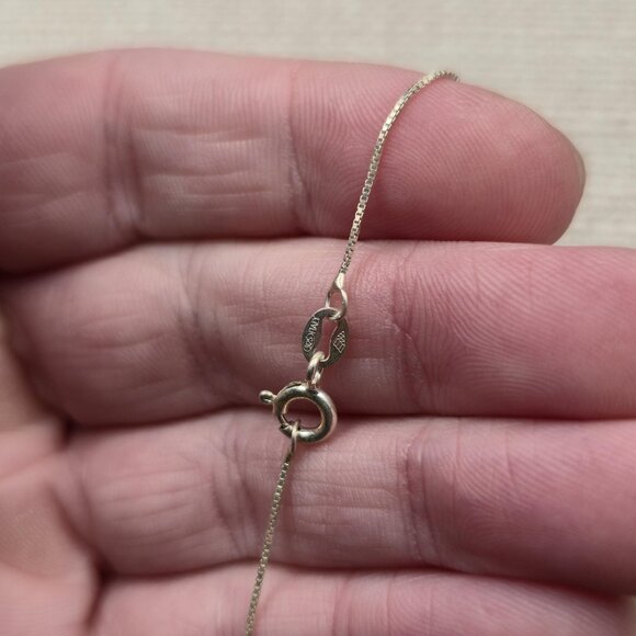 16 Inch Sterling Silver Triple Oval Shell Pendant Necklace A6325 - Picture 4 of 7